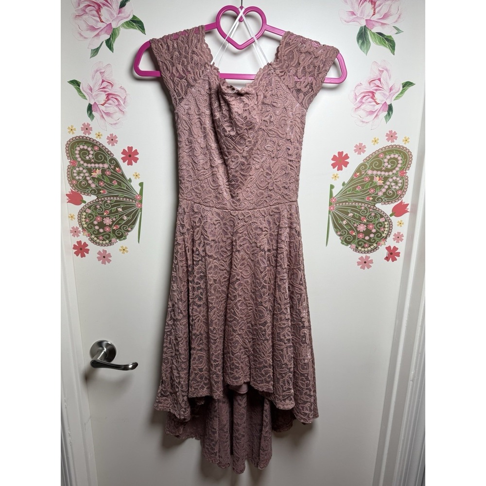 Windsor Lace High Low Dress Women's XS Mauve Pink Formal Cocktail